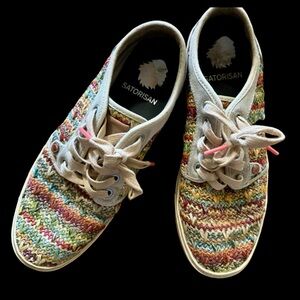 Satorisan Heisei Raffia Suede Multi Woven Sneakers Sz 40 Fits US 8.5 9 Boho